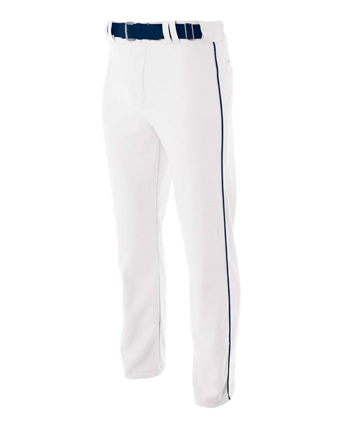 A4 Youth Pro Style Open Bottom Baggy Cut Baseball Pant (NB6162), Color 'White/Navy'
